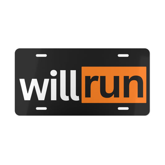 will run vanity plate